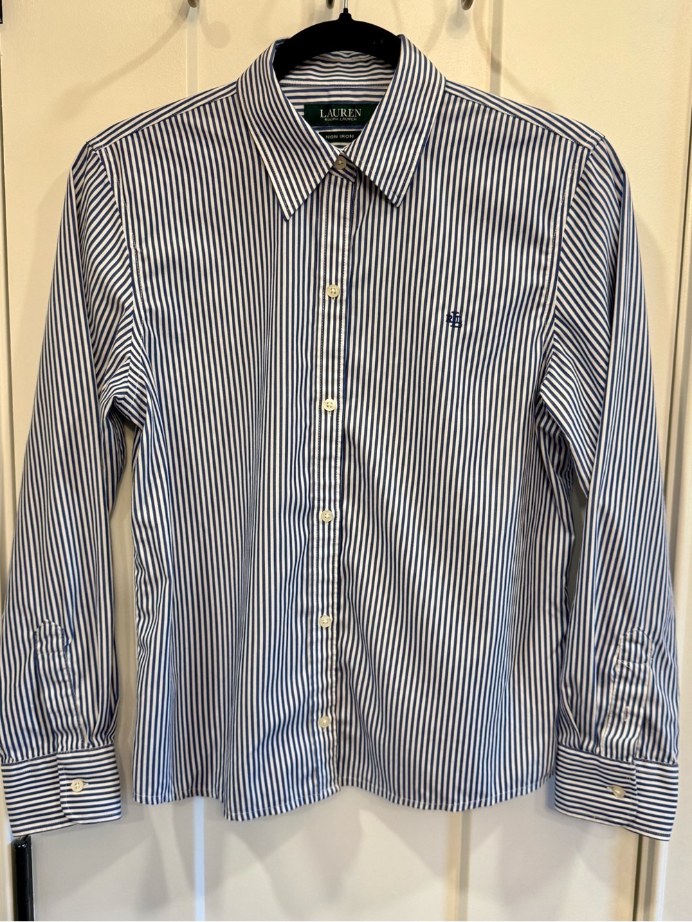 Ralph Lauren Blue & White Striped Button-Down Shirt